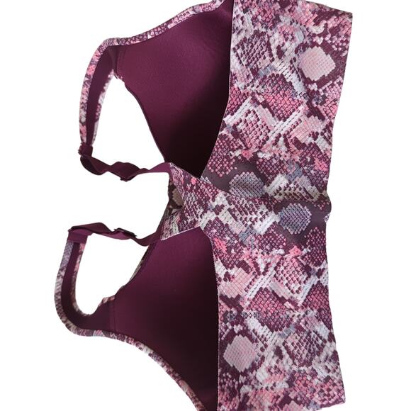 Victoria's Secret Knockout Ultra Max Sports Bra Snake Print Zip Front 34DD 34E - Picture 2 of 6